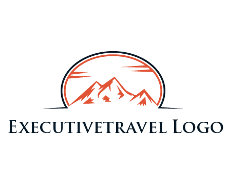 abstract mountain in oval shape