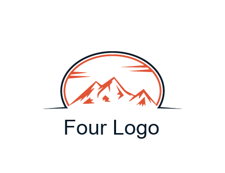 abstract mountain in oval shape