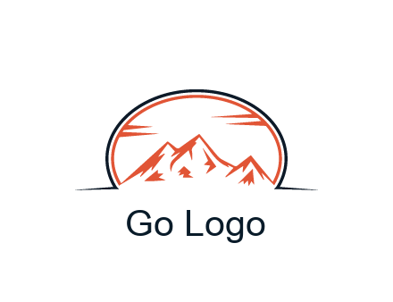 abstract mountain in oval shape