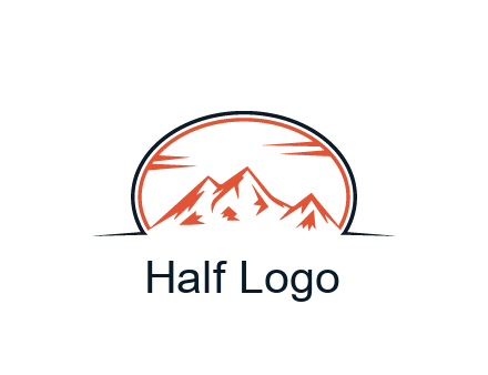 abstract mountain in oval shape