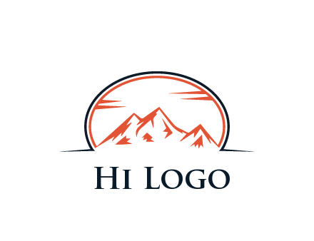 abstract mountain in oval shape