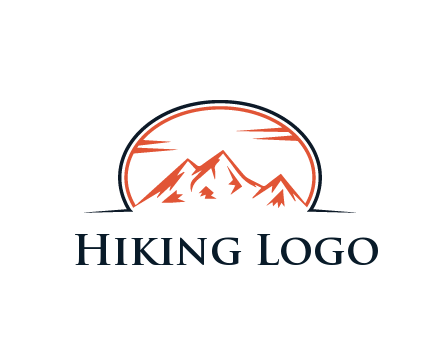 abstract mountain in oval shape