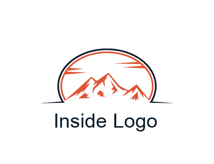 abstract mountain in oval shape