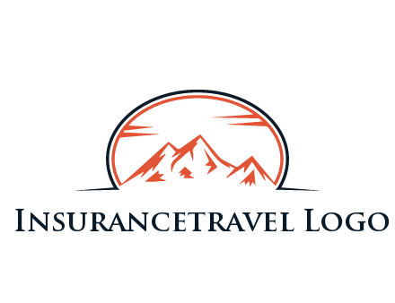 abstract mountain in oval shape