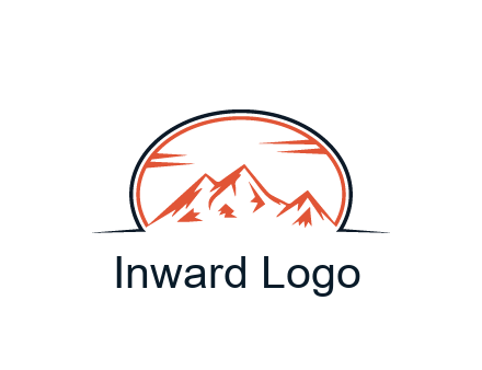 abstract mountain in oval shape