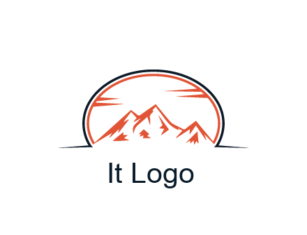abstract mountain in oval shape