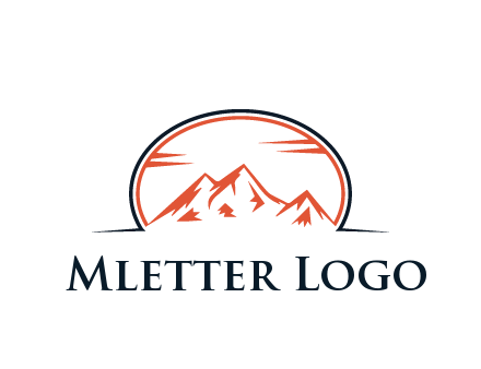abstract mountain in oval shape