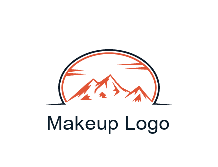 abstract mountain in oval shape