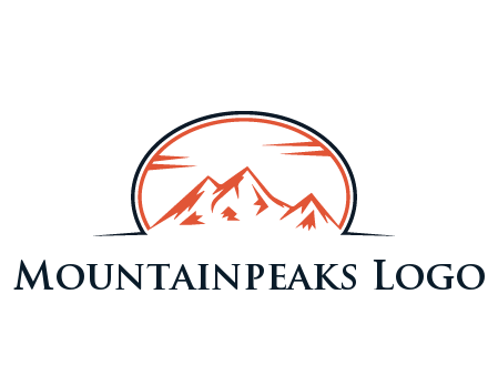 abstract mountain in oval shape