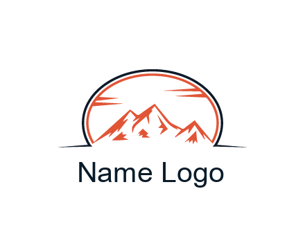 abstract mountain in oval shape