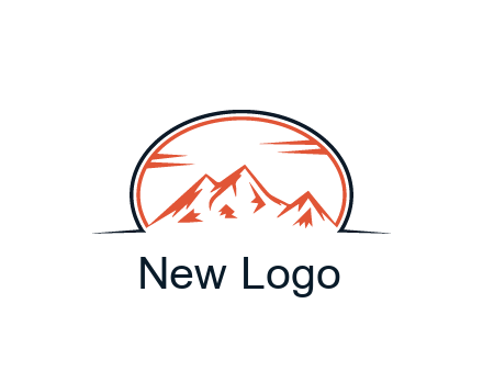 abstract mountain in oval shape