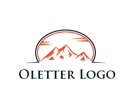 abstract mountain in oval shape
