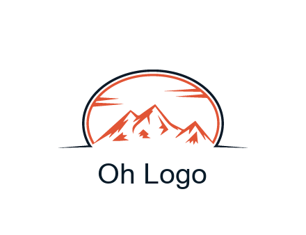 abstract mountain in oval shape