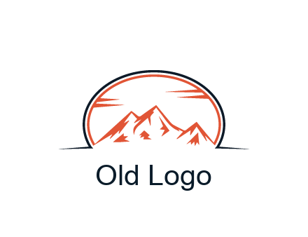 abstract mountain in oval shape