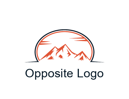 abstract mountain in oval shape