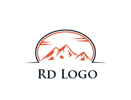 abstract mountain in oval shape