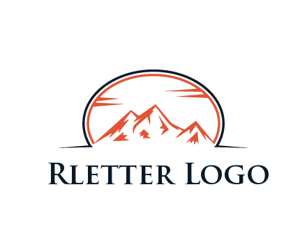 abstract mountain in oval shape