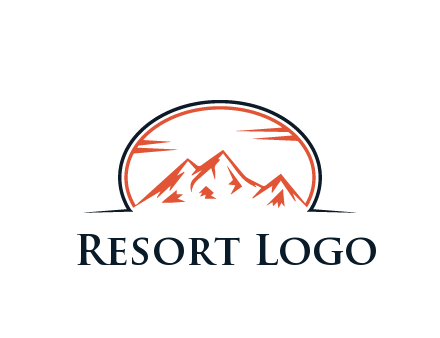 abstract mountain in oval shape