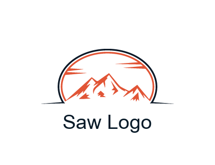 abstract mountain in oval shape