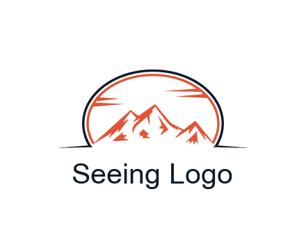 abstract mountain in oval shape