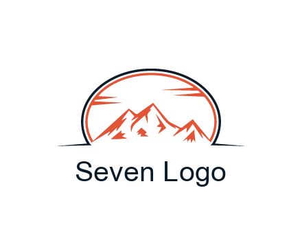 abstract mountain in oval shape