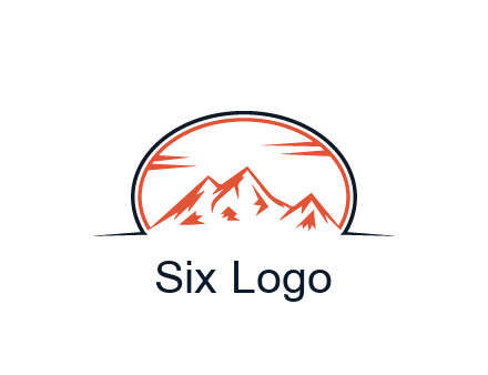 abstract mountain in oval shape