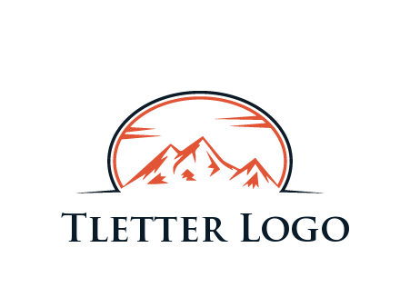 abstract mountain in oval shape