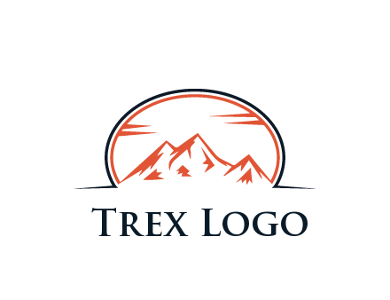 abstract mountain in oval shape