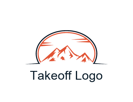 abstract mountain in oval shape