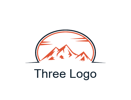 abstract mountain in oval shape