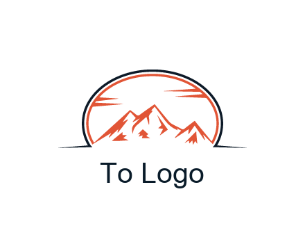 abstract mountain in oval shape