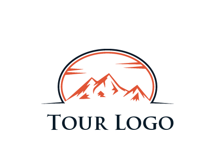 abstract mountain in oval shape