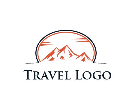abstract mountain in oval shape