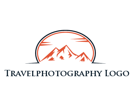 abstract mountain in oval shape