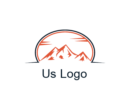 abstract mountain in oval shape