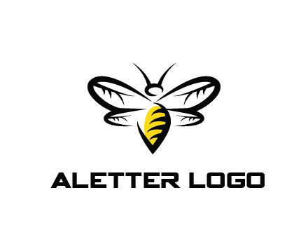 abstract bee animal logo