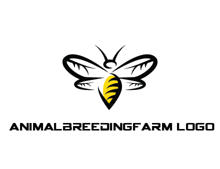 abstract bee animal logo