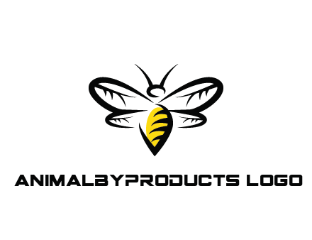 abstract bee animal logo