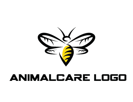 abstract bee animal logo