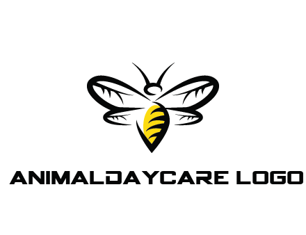 abstract bee animal logo