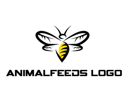 abstract bee animal logo