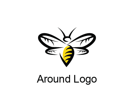 abstract bee animal logo