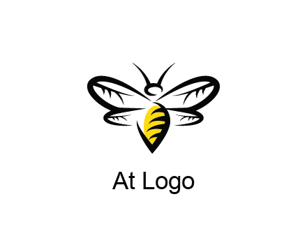abstract bee animal logo