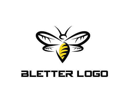 abstract bee animal logo