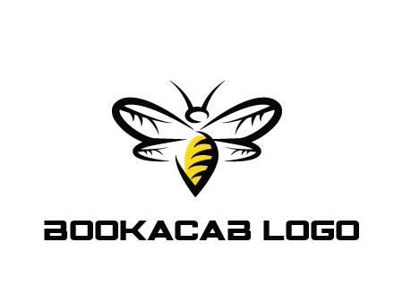 abstract bee animal logo