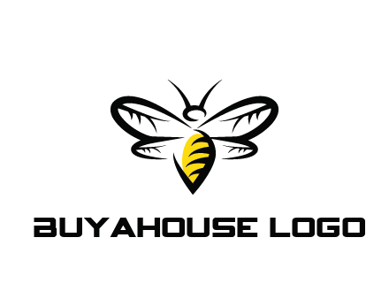 abstract bee animal logo