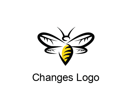 abstract bee animal logo