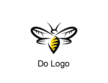 abstract bee animal logo