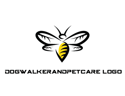 abstract bee animal logo