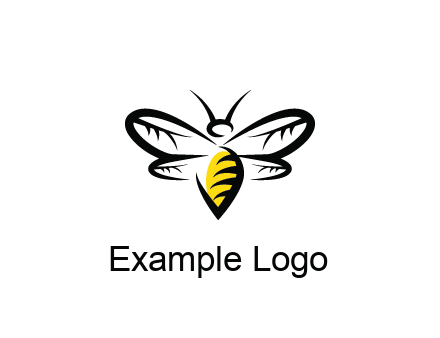 abstract bee animal logo